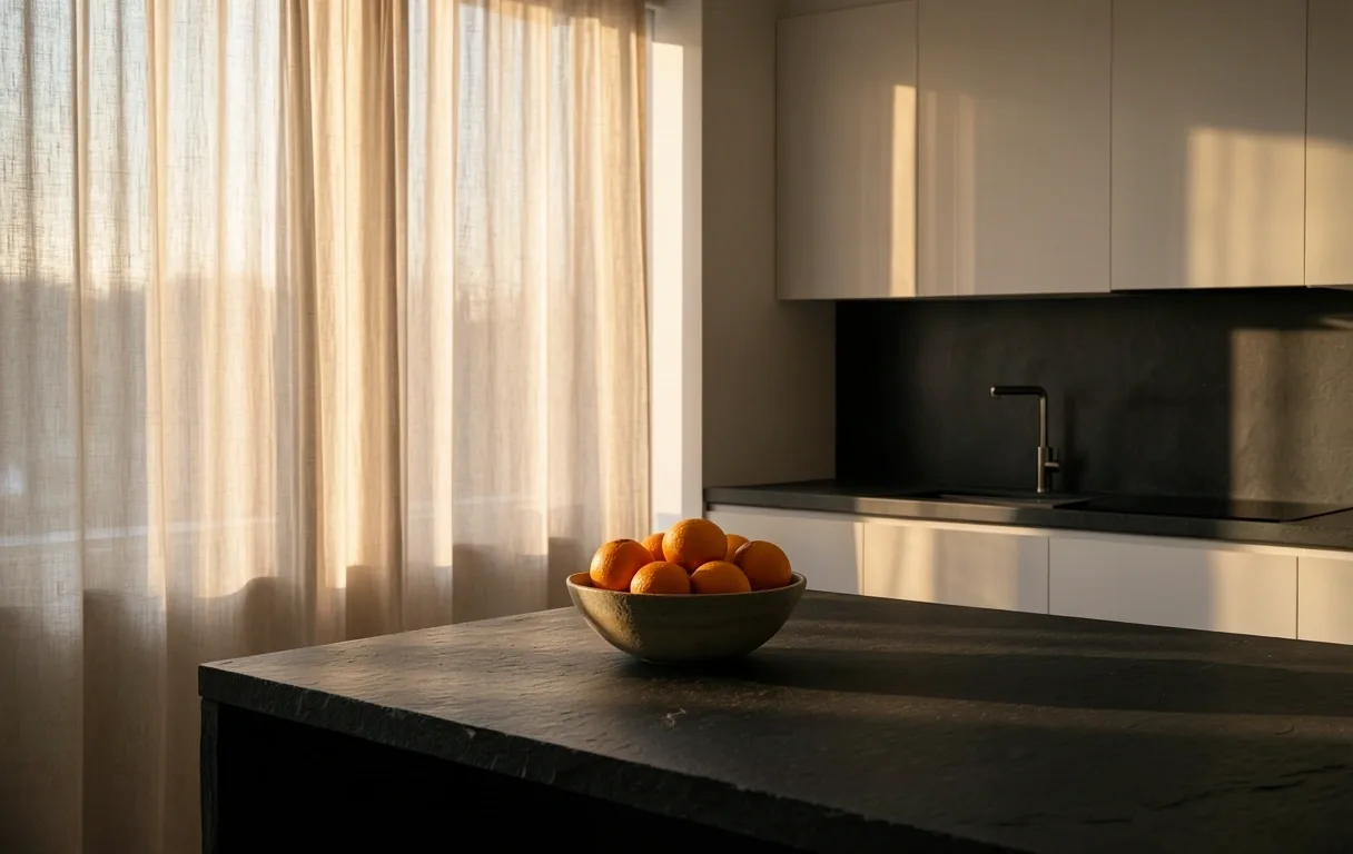 Atmosphère matinale sereine pour une organisation culinaire